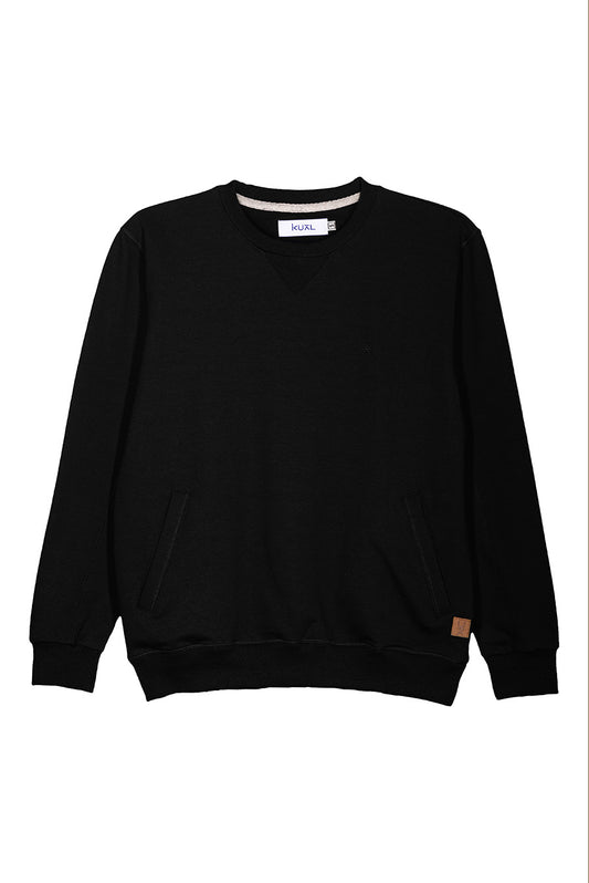 POLERA BASICA FRENCH TERRY DE ALGODÓN BEATRIZ | NEGRO