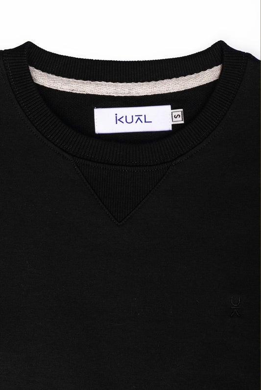 POLERA BASICA FRENCH TERRY DE ALGODÓN BEATRIZ | NEGRO