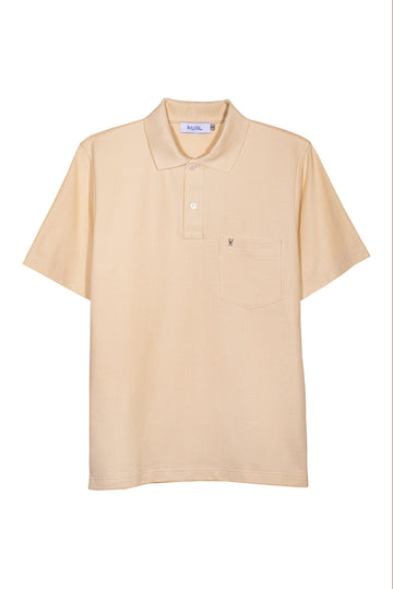 POLO BASICO PIQUÉ DE ALGODÓN PIMA MANGA CORTA BERNARDO | CREMA