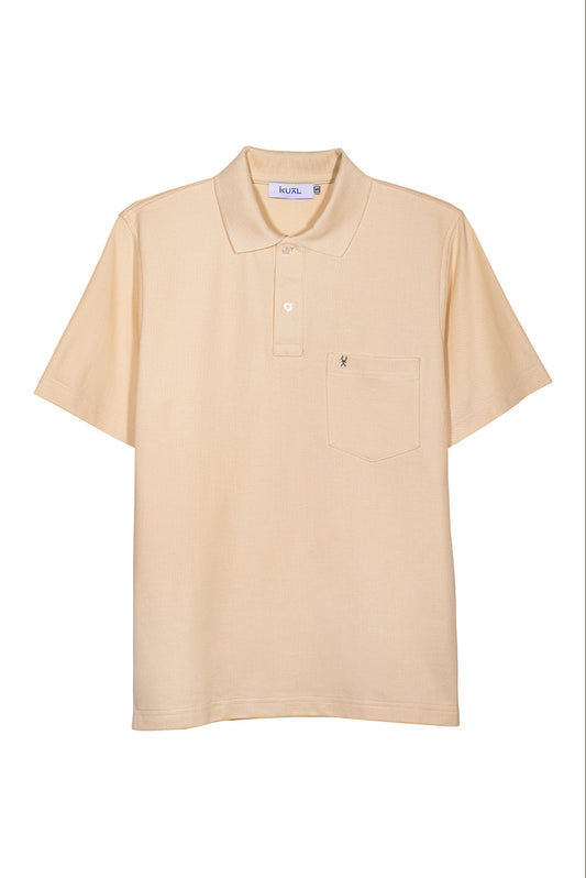 POLO BASICO PIQUÉ DE ALGODÓN PIMA MANGA CORTA BERNARDO | CREMA