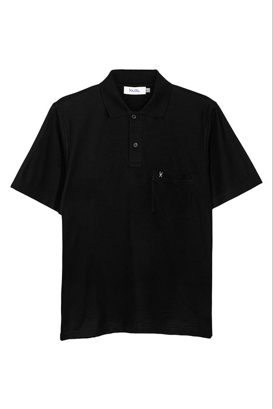 POLO BASICO PIQUÉ DE ALGODÓN PIMA MANGA CORTA BERNARDO | NEGRO