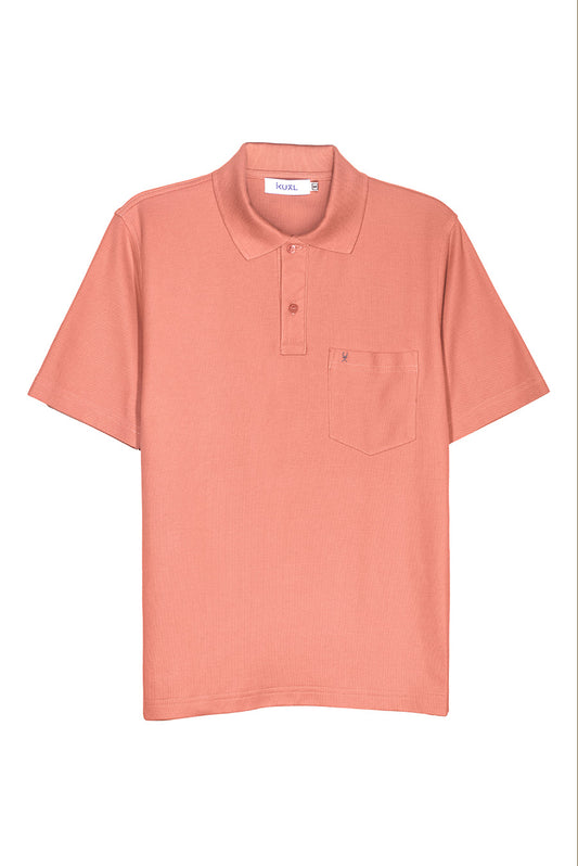 POLO BASICO PIQUÉ DE ALGODÓN PIMA MANGA CORTA BERNARDO | ROSADO