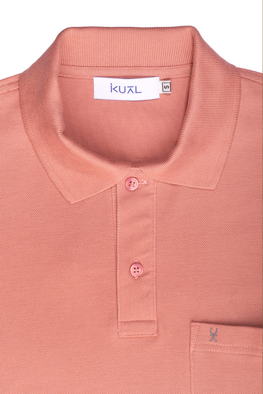 POLO BASICO PIQUÉ DE ALGODÓN PIMA MANGA CORTA BERNARDO | ROSADO