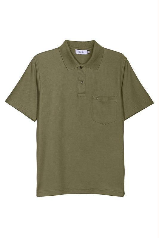 POLO BASICO PIQUÉ DE ALGODÓN PIMA MANGA CORTA BERNARDO | VERDE