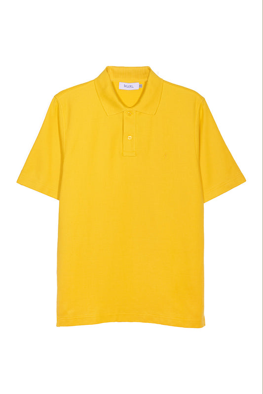 POLO BASICO PIQUÉ DE ALGODÓN PIMA MANGA CORTA BYRON | AMARILLO