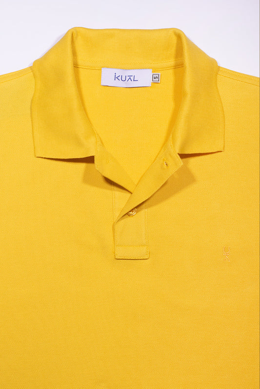 POLO BASICO PIQUÉ DE ALGODÓN PIMA MANGA CORTA BYRON | AMARILLO