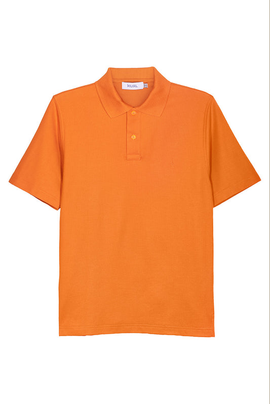 POLO BASICO PIQUÉ DE ALGODÓN PIMA MANGA CORTA BYRON | NARANJA