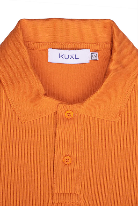 POLO BASICO PIQUÉ DE ALGODÓN PIMA MANGA CORTA BYRON | NARANJA