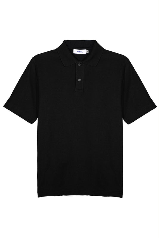 POLO BASICO PIQUÉ DE ALGODÓN PIMA MANGA CORTA BYRON | NEGRO