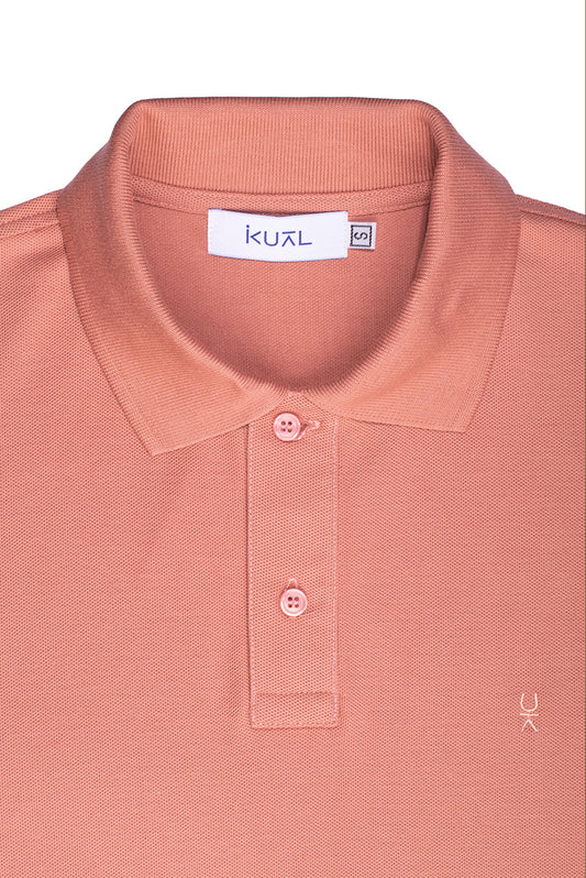 POLO BASICO PIQUÉ DE ALGODÓN PIMA MANGA CORTA BYRON | ROSADO
