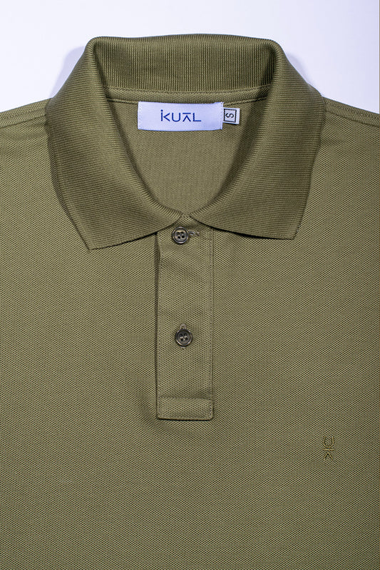 POLO BASICO PIQUÉ DE ALGODÓN PIMA MANGA CORTA BYRON | VERDE
