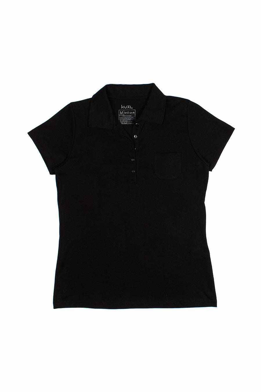 POLO BASICO DE ALGODÓN PIMA MANGA CORTA ADELA | NEGRO