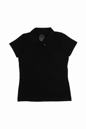 POLO BASICO DE ALGODÓN PIMA MANGA CORTA ADELA | NEGRO