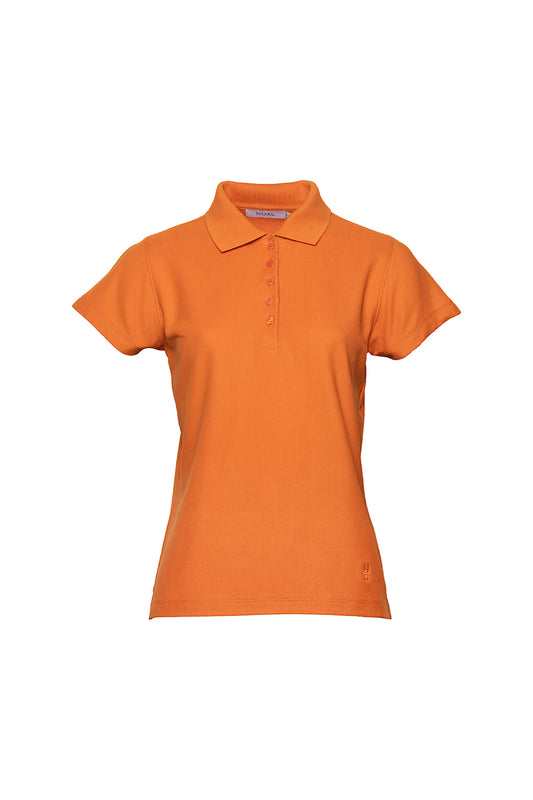 POLO BASICO DE ALGODÓN PIMA MANGA CORTA BIANCA | NARANJA