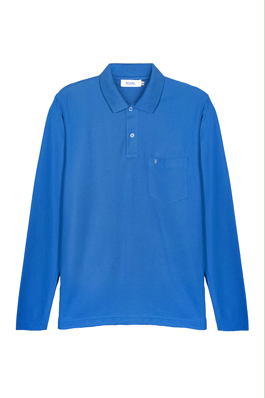 POLO BASICO PIQUÉ DE ALGODÓN PIMA MANGA LARGA BELMONT | AZUL