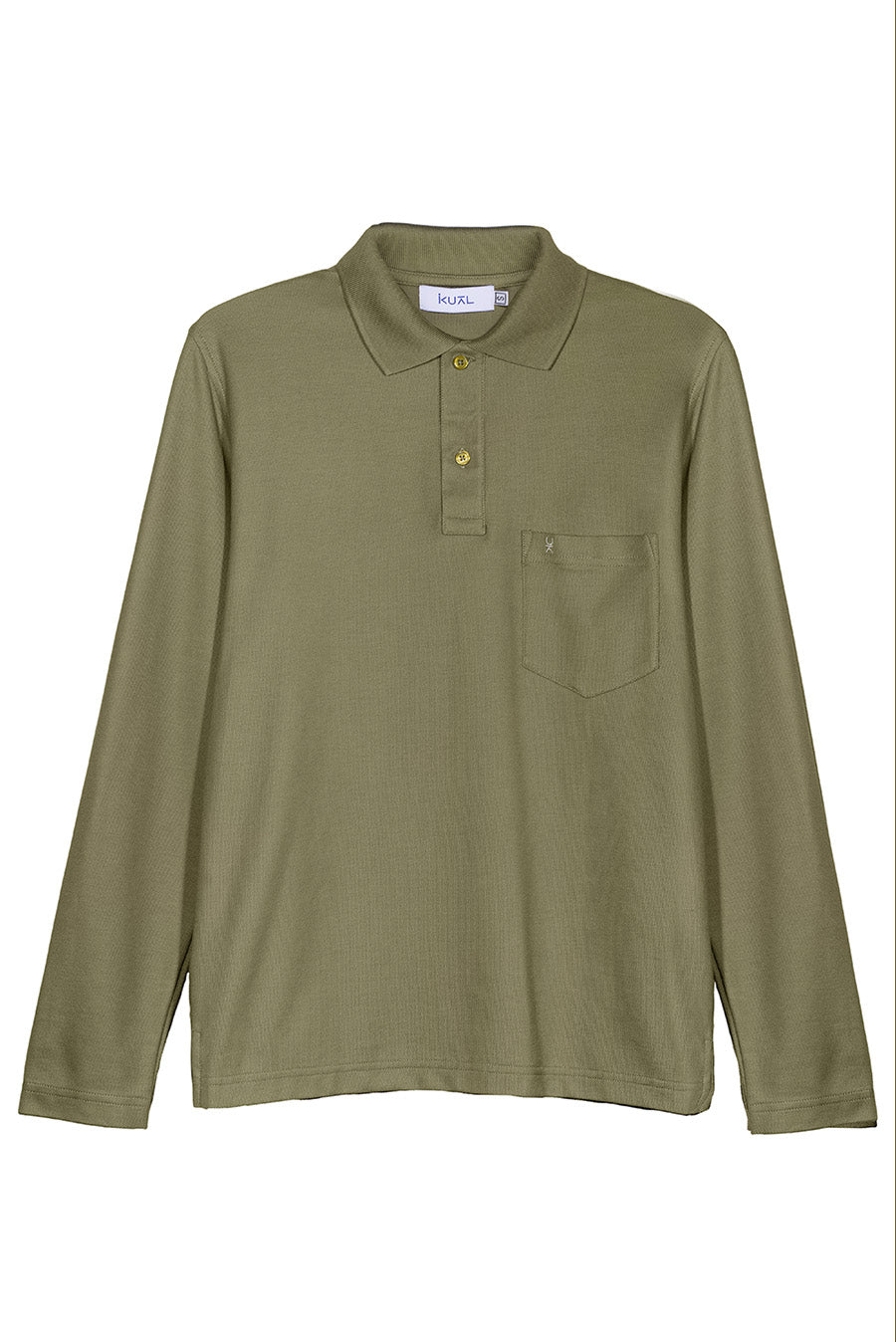 POLO BASICO PIQUÉ DE ALGODÓN PIMA MANGA LARGA BELMONT | VERDE