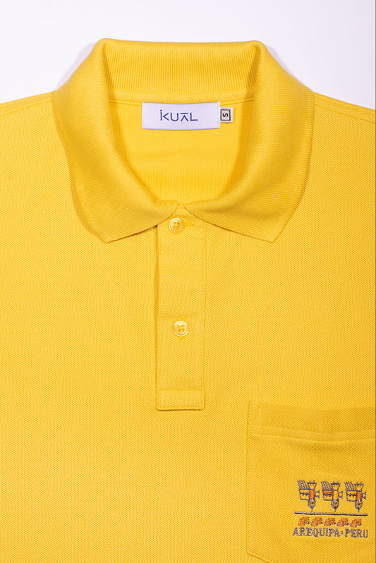 POLO PIQUÉ DE ALGODÓN PIMA MANGA CORTA AVES | AMARILLO