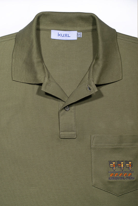 POLO PIQUÉ DE ALGODÓN PIMA MANGA CORTA AVES | VERDE