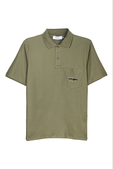 POLO PIQUÉ DE ALGODÓN PIMA MANGA CORTA CONDOR PERU | VERDE