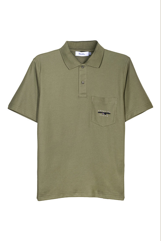 POLO PIQUÉ DE ALGODÓN PIMA MANGA CORTA CONDOR PERU | VERDE