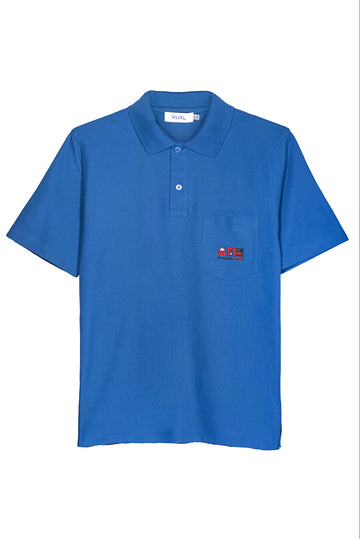 POLO PIQUÉ DE ALGODÓN PIMA MANGA CORTA TRIO | AZUL