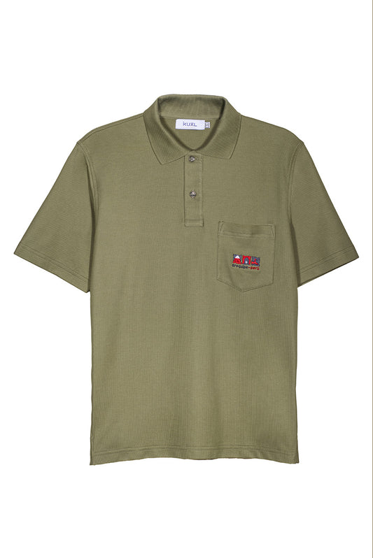 POLO PIQUÉ DE ALGODÓN PIMA MANGA CORTA TRIO | VERDE