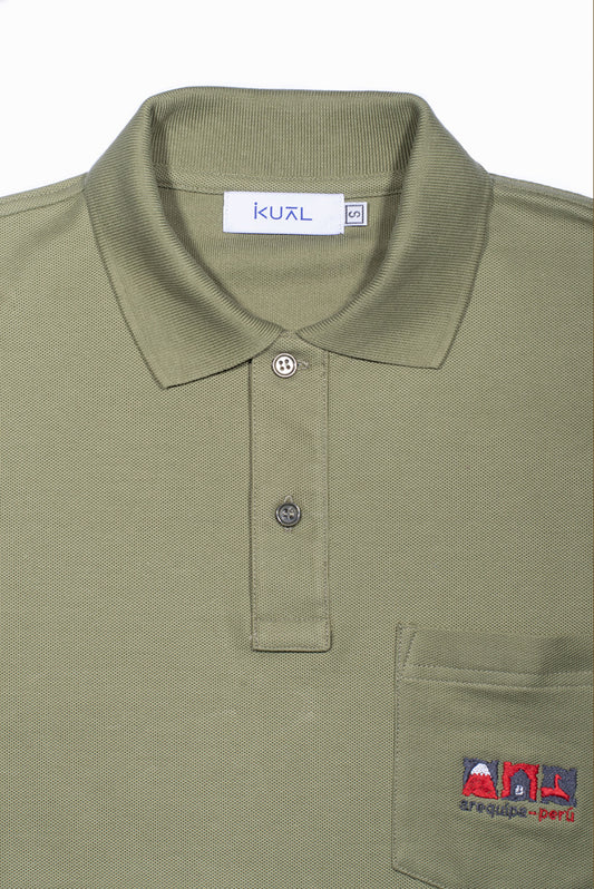POLO PIQUÉ DE ALGODÓN PIMA MANGA CORTA TRIO | VERDE