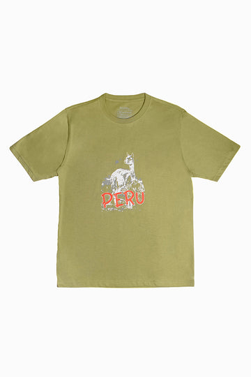 POLO DE ALGODÓN PIMA MANGA CORTA VICUÑA PERÚ VINTAGE | VERDE