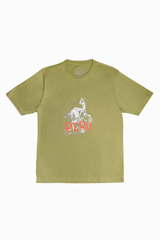 POLO DE ALGODÓN PIMA MANGA CORTA VICUÑA PERÚ VINTAGE | VERDE