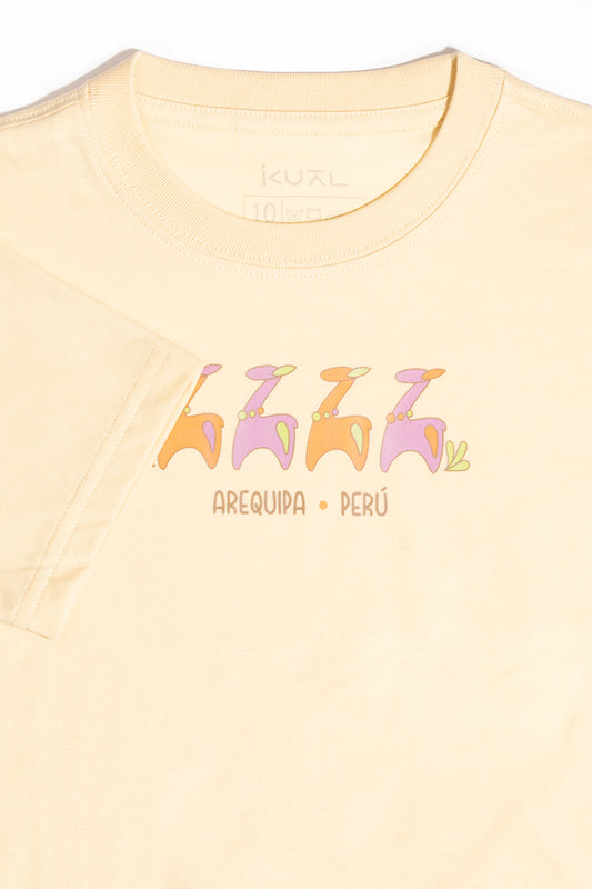 POLO DE ALGODÓN PIMA MANGA CORTA ALPAQUITAS BEBES | CREMA