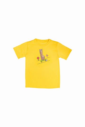 POLO DE ALGODÓN PIMA MANGA CORTA PAKO PATINETA | AMARILLO