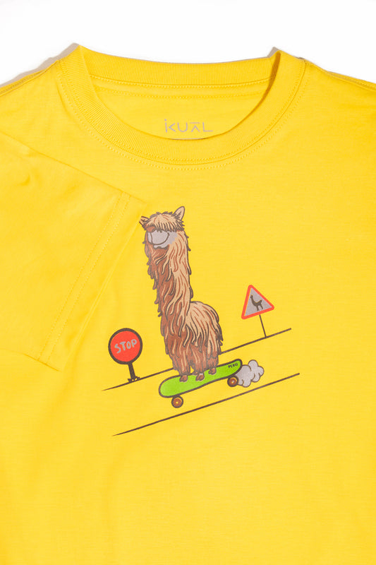 POLO DE ALGODÓN PIMA MANGA CORTA PAKO PATINETA | AMARILLO