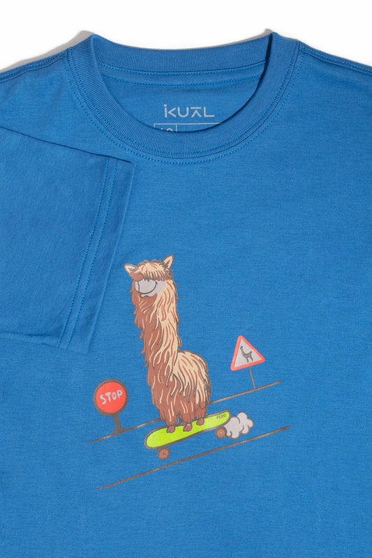 POLO DE ALGODÓN PIMA MANGA CORTA PAKO PATINETA | AZUL